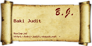 Baki Judit névjegykártya